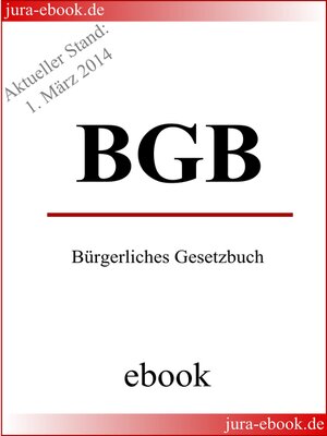 cover image of BGB--Bürgerliches Gesetzbuch--Aktueller Stand